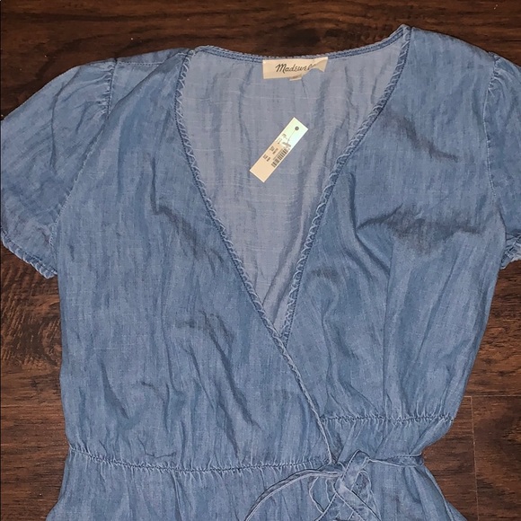 NWT Madewell Denim Chambray Wrap Dress XS - Picture 3 of 3